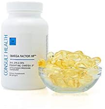 Consult Health Omega Factor NP DHA, EPA, & DPA Essential Omega 3 Dietary Supplement Softgels w/ 2600mg Fish Oil – Supports Brain & Heart Health – 60 Count (1 Pack)
