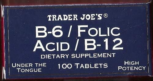 Trader Joe’s Under The Tongue B-6 / Folic Acid / B-12 Dietary Supplement, 100 Tablets
