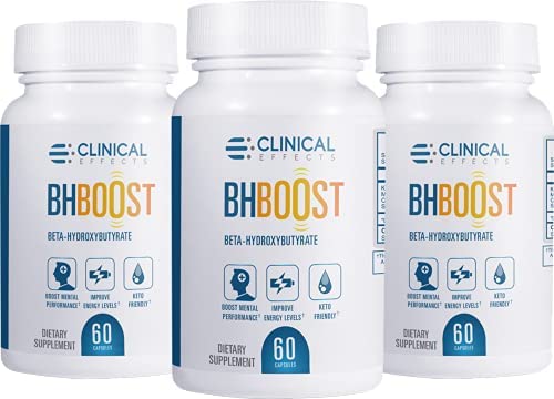 Clinical Effects: Keto Support BHBOOST – Dietary Supplement for Keto Weight Support – 3 Bottles, 60 Capsules Each – Exogenous Ketones – Help Restore Electrolytes and Energy Levels