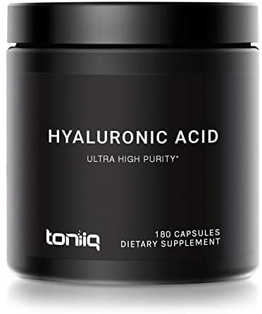 Ultra High Purity Hyaluronic Acid Capsules – 95%+ Highly Purified and Highly Bioavailable – 275mg Formula – Non-GMO Fermentation – High Strength with Vitamin C – 180 Capsules