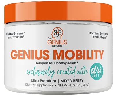 Genius Mobility & Joint Support Supplement Powder – Move Better w/Turmeric & NEM Egg Shell Membrane, Knee, Back, & Hip Support for Joint Health, Super Strength for Aches & Soreness Free by DocJenFit