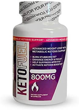 Keto Fuel 800 mg Advanced Ketosis Booster for Women & Men, Enhance Energy, Focus Mental Clarity – Dietary Supplements (60 Capsules)