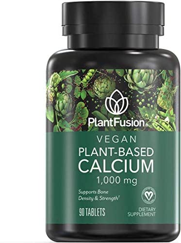 PlantFusion Calcium Vegan Vitamin 1,000 mg | Supports Bone Density and Strength with Mineralized Red Algae, Plant Based, Gluten and Soy Free, Dietary Supplement, 1 Month Supply, 90 Tablets