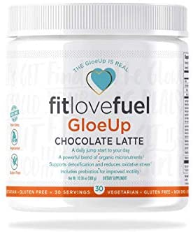fitlovefuel GloeUp All-in-One Dietary Supplement Powder, Vegetarian, Gluten Free, Non-GMO, Chocolate Latte, 30 Servings