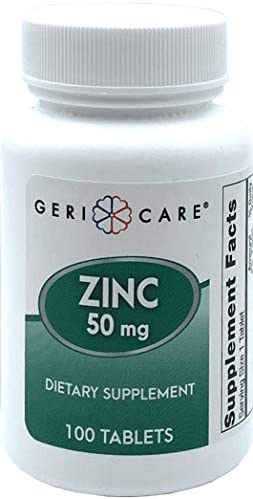 GeriCare Gericare Zinc Sulfate 50mg Dietary Supplement, 100 Count