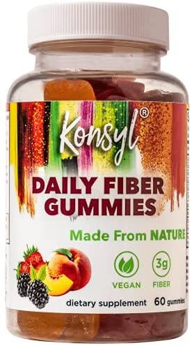 Konsyl Daily Fiber Gummies | Helps Support Digestive Health+ | Vegan – 3g Fiber | Dietary Supplement 60ct