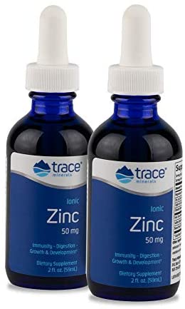 Trace Minerals Research Liquid Ionic, Zinc, 60 Servings, 2 Ounce, Dietary Supplement, Magnesium,Immunity, Digestion,Growth and Development, Men and Woman,2PACK