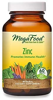 MegaFood, Zinc, Immune Health Support, Mineral and Dietary Supplement Vegan, 60 Tablets (60 Servings)