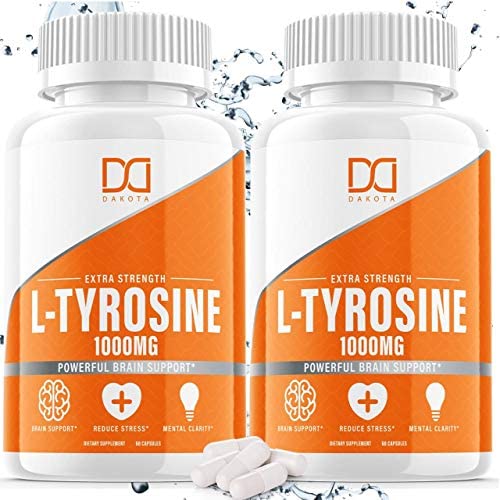 L-Tyrosine 1000mg Capsules Brain Memory Supplements Happy Pills for Dopamine Serotonin Focus Thyroid Support Natural Energy Booster Amino Acids Vitamins for Men Women Mood, Nalt N Acetyl (180 Capsule)