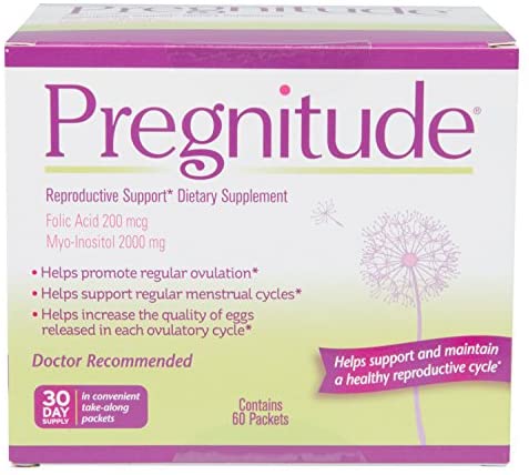 Pregnitude Reproductive Dietary Supplement – 60 Fertility Support Packets – Can Promote Regular Ovulation, Regular Menstrual Cycles, and Increase Quality of Eggs