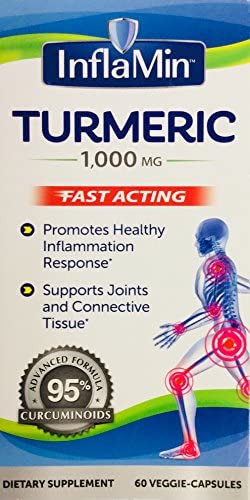 InflaMin Fast Acting Turmeric Dietary Supplement, 1000mg, 60 Count