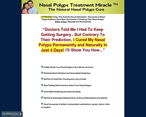 Nasal Polyps Treatment Miracle™ – The Natural Nasal Polyps Cure